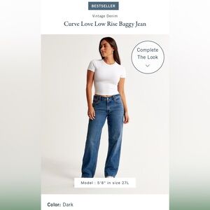 Abercrombie Curve Love Low Rise Baggy Denim